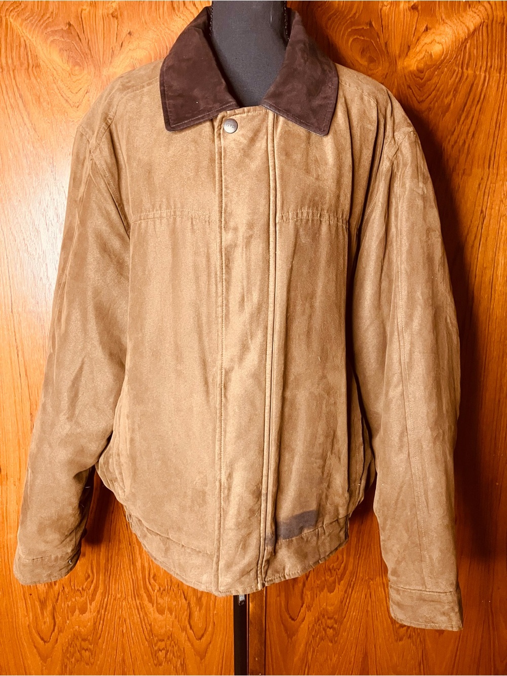 Vintage 90s Weatherproof Tan Suede Microfiber Bomber Jacket L